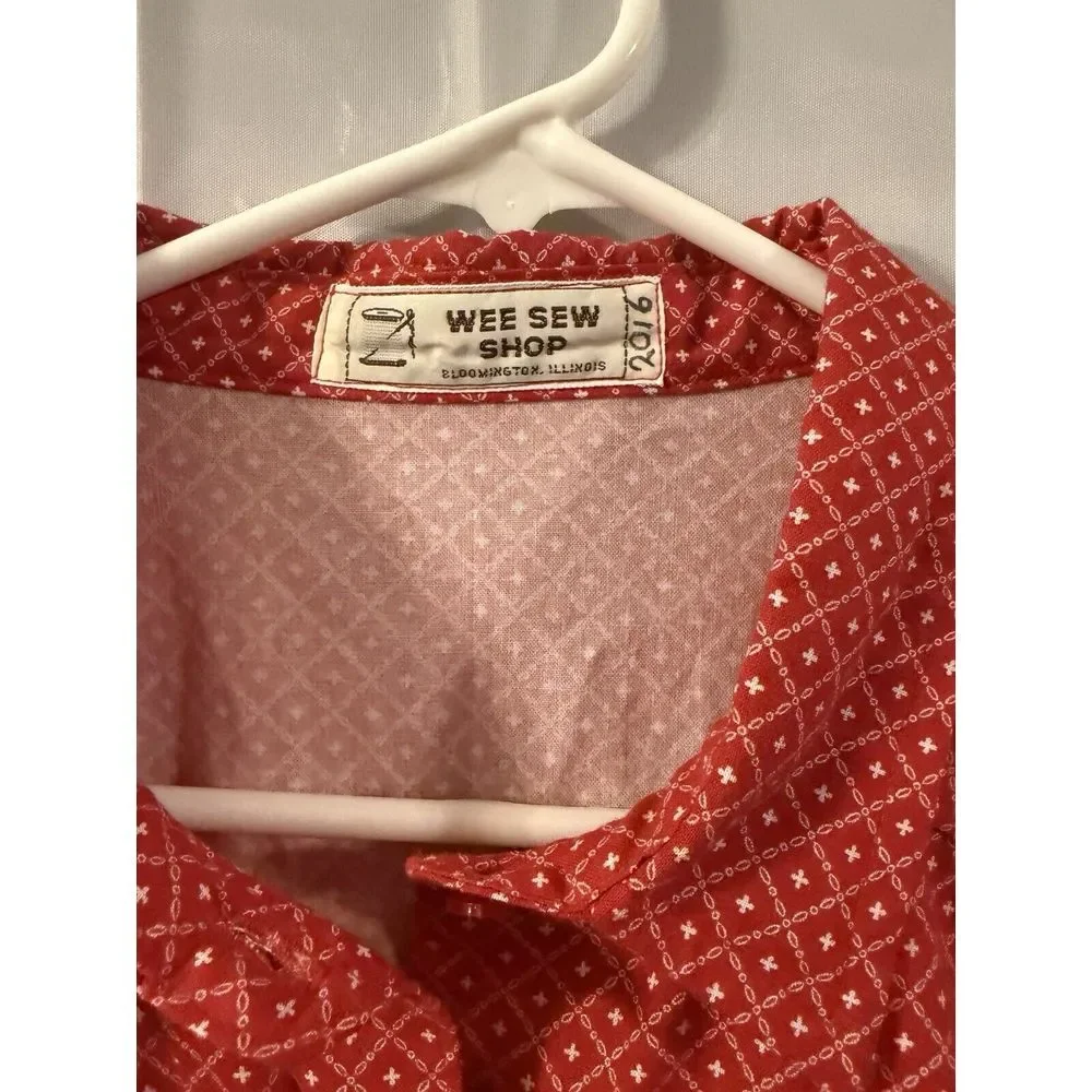 Womens Handmade Modest Dress Grandma Cottage Core XXL Red‎ Button Granny Prairie